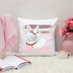 Coussin personnalisé avec photo d'animal de compagnie et nom Cadeau de sympathie pour les amoureux des chats et des chiens