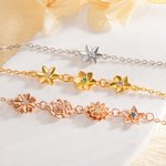 Personlig 1-10 Tredimensjonalt tredimensjonalt fødselsblomsterarmbånd Halskjede Bursdagsgave til mor bestemor