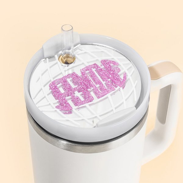 Personalizado Multicolor Espejo Disco Ball Nombre Etiqueta Tapa Nombre Placa Vaso Accesorios para Stanley Fiesta Cumpleaños Regalo para Amigo de la Fa
