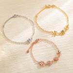 Personlig 1-10 Tredimensjonalt tredimensjonalt fødselsblomsterarmbånd Halskjede Bursdagsgave til mor bestemor