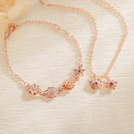 Personlig 1-10 Tredimensjonalt tredimensjonalt fødselsblomsterarmbånd Halskjede Bursdagsgave til mor bestemor