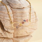 Collar Personalizado Infinito Flor de Nacimiento con Nombre Cumpleaños Aniversario para Mujer