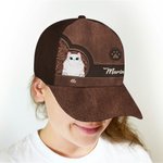 Personalizzato multicolore Carino 1-4 gatti Cappello da baseball regolabile con nomi Regalo di compleanno all'aperto per gli amanti degli animali dome