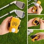 Personalisierter PU-Leder Golfball- und Tee-Beutel mit Golfschläger-Muster Namen Tragbares Sportzubehör mit Gürtelclip Geburtstag Geschenk für Golfer