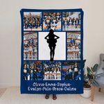 Personalized Cheerleading Silhouette Photos Collage Soft Throw Blanket with Text Housewarming Home Decor Support Gift for Cheerleaders