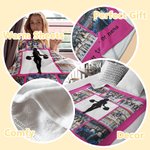 Personalized Cheerleading Silhouette Photos Collage Soft Throw Blanket with Text Housewarming Home Decor Support Gift for Cheerleaders