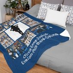Personalized Cheerleading Silhouette Photos Collage Soft Throw Blanket with Text Housewarming Home Decor Support Gift for Cheerleaders
