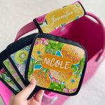 Personalized Summer Vacation Element Luggage Handle Wrap Set of 2 Travel Accessories Birthday Gift for Travel Lovers