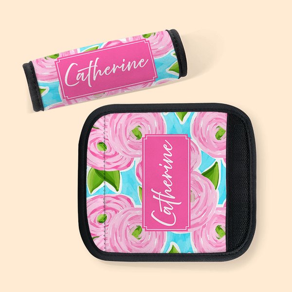 Personalized Summer Vacation Element Luggage Handle Wrap Set of 2 Travel Accessories Birthday Gift for Travel Lovers