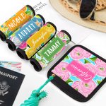 Personalized Summer Vacation Element Luggage Handle Wrap Set of 2 Travel Accessories Birthday Gift for Travel Lovers