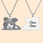 Collier ou Porte-clés Personnalisé avec Pendentif Photo de l'Animal de Compagnie Gravée Cadeau Anniversaire pour Amoureux d'Animal