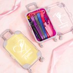 Personalisierte Gymnastik Silhouette Mini Gepäck Koffer Make-up Tools Süßigkeiten Party Gunst Box Geburtstag Reise Geschenk für Gymnastik-Liebhaber