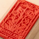 Personalized Vintage Ex Libris Floral Wooden Rubber Stamp with Engraved Text Gift for Book Lovers Librarians Bookworms