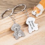 Collier ou Porte-clés Personnalisé avec Pendentif Photo de l'Animal de Compagnie Gravée Cadeau Anniversaire pour Amoureux d'Animal