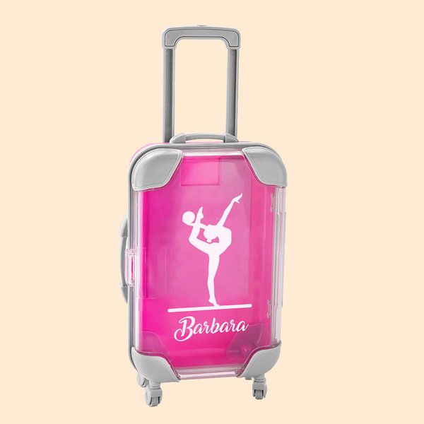 Personalizado Gimnasia Silueta Mini Maletas Maquillaje Herramientas Caramelo Fiesta Favor Caja Cumpleaños Viaje Regalo para los amantes de la gimnasia