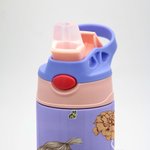 Personalisierte Niedliche Cartoon-Figur Name Trinkflasche 350ml mit Strohhalm und Pop-up Deckel Kindertag Zurück zur Schule Geschenk für Kinder