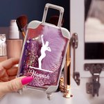 Personalisierte Gymnastik Silhouette Mini Gepäck Koffer Make-up Tools Süßigkeiten Party Gunst Box Geburtstag Reise Geschenk für Gymnastik-Liebhaber