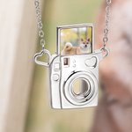 Gepersonaliseerde Mini Pull-Out Camera Locket ketting met foto Verjaardagscadeau voor fotografieliefhebbers