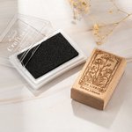Personalized Vintage Ex Libris Floral Wooden Rubber Stamp with Engraved Text Gift for Book Lovers Librarians Bookworms