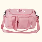 Personalized Glitter Initial Name Large Travel Duffle Bag with Multi-compartment and Shoulder Strap Back to School Birthday Gift for Women Girls