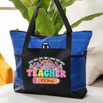 Gepersonaliseerde grote capaciteit Pencil Book Wildflowers Tote Bag met naam Teacher Waardering terug naar school Gift voor leerkracht