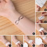 Personlig, vanntett, giftfri, uendelig symbolnavn sett med 3 midlertidige tatoveringer med fugler Party Favor Party Favor Jubileumsgave til familie og venner