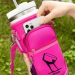 Personalized Rhythmic Silhouette Water Bottle Carrier Bag with Strap for 40oz Stanley Tumbler Accessories Birthday Gift for Women