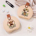 Personalized Portable Highland Cow Sunflower Sewing Kit Set Storage Box with Name Stitching Tools Supplies Gift for Tailor