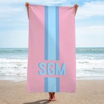 Gepersonaliseerde Sneldrogend Zandvrij Schaduw Monogram Streep Strandlaken en Zak Zomer Vakantie Reisbenodigdheden Verjaardagscadeau voor Haar