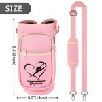 Personalized Rhythmic Silhouette Water Bottle Carrier Bag with Strap for 40oz Stanley Tumbler Accessories Birthday Gift for Women