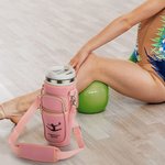 Personalized Rhythmic Silhouette Water Bottle Carrier Bag with Strap for 40oz Stanley Tumbler Accessories Birthday Gift for Women