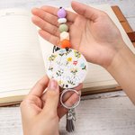 Personalisiertes Schlüsselband mit Namen und Perlen Schlüsselabzeichen mit Quaste für Lehrer Geschenk zum Lehrertag