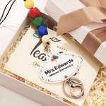 Personalized Teacher Name Bead Lanyard with Key Ring Back to School Appreciation Gift for Teacher