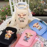 Personalizzato Highland mucca nascita fiore nome bottiglia d'acqua borsa con cinturino Tumbler accessori per 40 oz Stanley regalo di compleanno per la