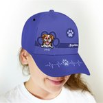 Personalized Multicolour Adjustable Cartoon Cat Dog Design Baseball Cap with Name Sports Accessories Birthday Gift for Pet Lover