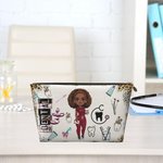 Personalized Leopard Cartoon Character Makeup Bag with Zipper Waterproof Portable Travel Essentials Thank You Nurse Week Gift for Nurse Medical Staff