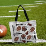 Personalised Football Sport Theme Large Capacity Tote Bag with Name and Number Team Birthday Gift for Football Lovers Players