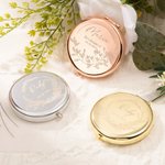 Gepersonaliseerde Bloemen Takken Compacte Make-up Spiegels met Gegraveerde Tekst Set van 2 Bruiloft Bruidsfeest Cadeau voor Bruidsmeisje