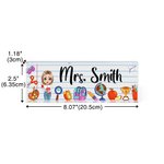 Personalized Funny Cartoon Character Pencil Apple Acrylic Desk Name Plate Appreciation Back to School Gift for Teacher Colleague Friend