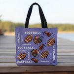 Personalised Football Sport Theme Large Capacity Tote Bag with Name and Number Team Birthday Gift for Football Lovers Players