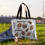Personalised Football Sport Theme Large Capacity Tote Bag with Name and Number Team Birthday Gift for Football Lovers Players