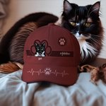 Personalized Multicolour Adjustable Cartoon Cat Dog Design Baseball Cap with Name Sports Accessories Birthday Gift for Pet Lover