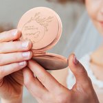 Gepersonaliseerde Bloemen Takken Compacte Make-up Spiegels met Gegraveerde Tekst Set van 2 Bruiloft Bruidsfeest Cadeau voor Bruidsmeisje