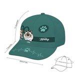 Personalized Multicolour Adjustable Cartoon Cat Dog Design Baseball Cap with Name Sports Accessories Birthday Gift for Pet Lover