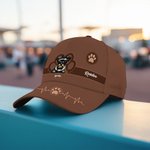 Personalized Multicolour Adjustable Cartoon Cat Dog Design Baseball Cap with Name Sports Accessories Birthday Gift for Pet Lover