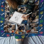 Personalizada Forever In My Heart Rainbow Paw Print 8 Photo Colleges Manta con Nombre Año Memorial Simpatía Pérdida de Mascota Regalo para los amantes