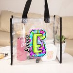 Personalized Paisley Floral Initial Clear Tote Bag with Name Wedding Birthday Gift for Women