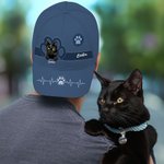 Personalized Multicolour Adjustable Cartoon Cat Dog Design Baseball Cap with Name Sports Accessories Birthday Gift for Pet Lover