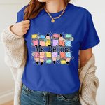 Personalised Cute Pencils Unisex T-Shirt Sweatshirt Hoodie with Name Back to School Appreciation Week Gift for Teacher