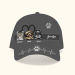 Personalized Multicolour Adjustable Cartoon Cat Dog Design Baseball Cap with Name Sports Accessories Birthday Gift for Pet Lover